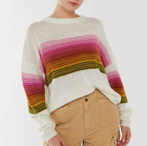 New UO Striped Brushed Sweater - Picture 4 of 5